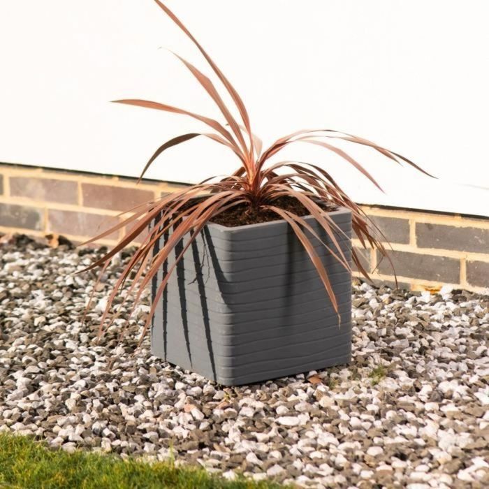 Pot Strata Banbury 31 x 31 x 31 cm Gris foncé Plastique Carré 1