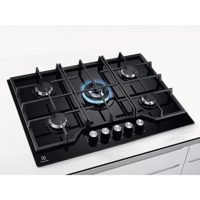 Plaque de cuisson a gaz - ELECTROLUX - KGG75362K - 5 foyers - 74 x 51 cm - Noir 1