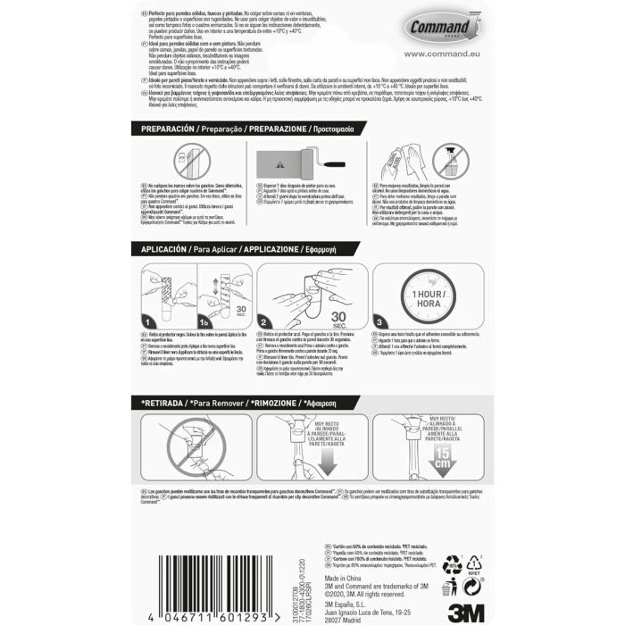 Crochet pour suspendre 3M Transparent Plastique (20 Unités) 5