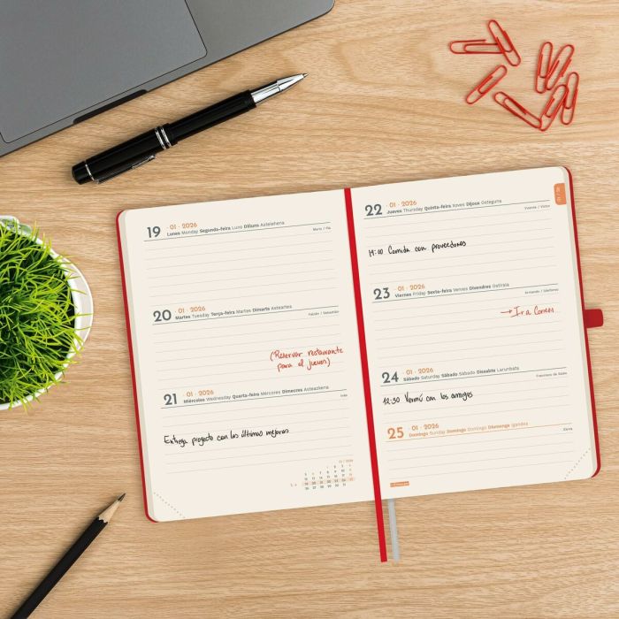 Agenda Finocam MÍNIMAL TEXTURA Rouge 11,8 x 16,8 cm 2026 5
