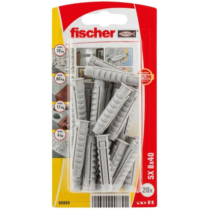 Crampons Fischer SX 90889 Nylon 8 x 40 mm (20 Unités) 1