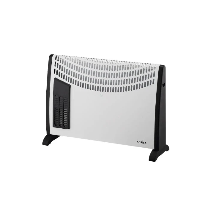 Convecteur Électrique Blanc 2000W 3 Puissances Fonction Turbo Thermostat Réglable Protection Surchauffe Poignée 48x68,5x20cm 0