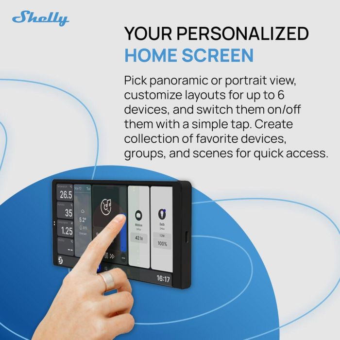 Panneau de contrôle Shelly WALL DISPLAY X2(BL)+BLUHT(BLK) 7