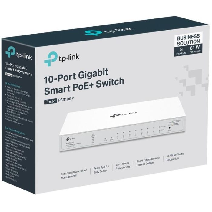 TP-LINK Switch Gigabit PoE 8 Ports FS310GP, Bureau Blanc