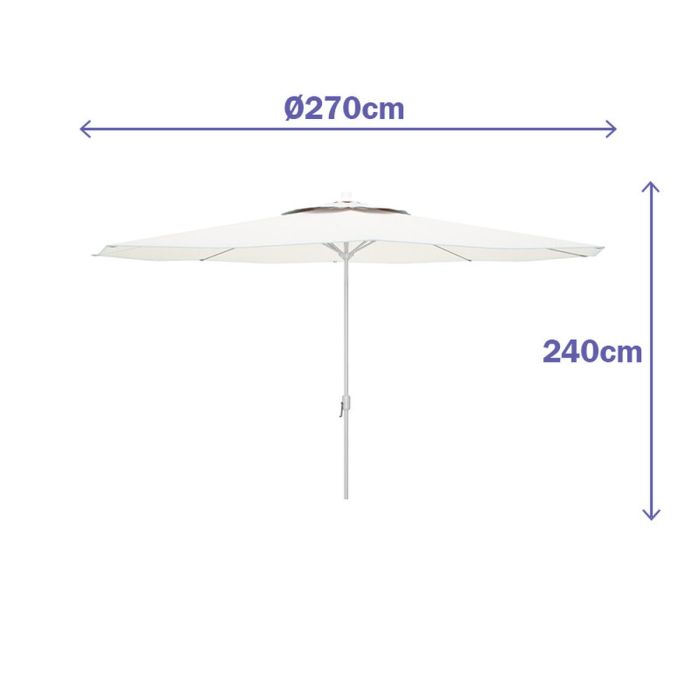 "Marbueno Parasol Acier 8 Baleines D270 cm Polyester Blanc Jardin, Piscine et Terrasse 10187" 2 "Marbueno Parasol Acier 8 Baleines D270 cm Polyester Blanc Jardin, Piscine et Terrasse 10187" 2
