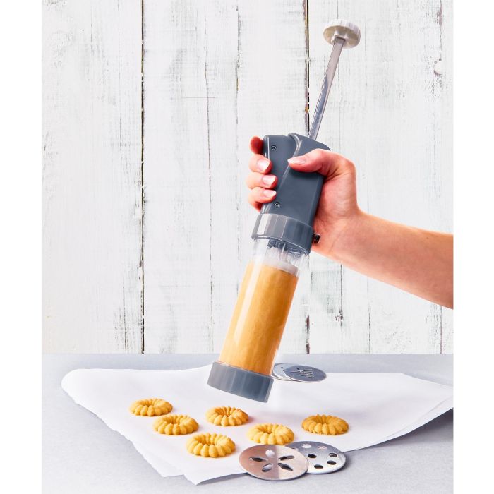 Presse a biscuits - BIRKMANN - EASY BAKING - Plastique - Inclus 10 disques a motif - 8 x 28 x 6 cm 1 Presse a biscuits - BIRKMANN - EASY BAKING - Plastique - Inclus 10 disques a motif - 8 x 28 x 6 cm 1