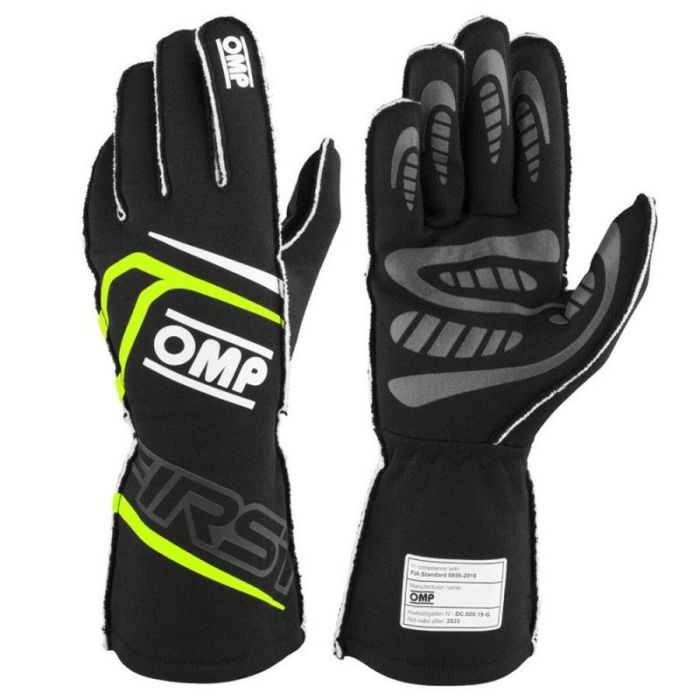 Gants de karting OMP MY2025 Jaune Noir FIA 8856-2018 4