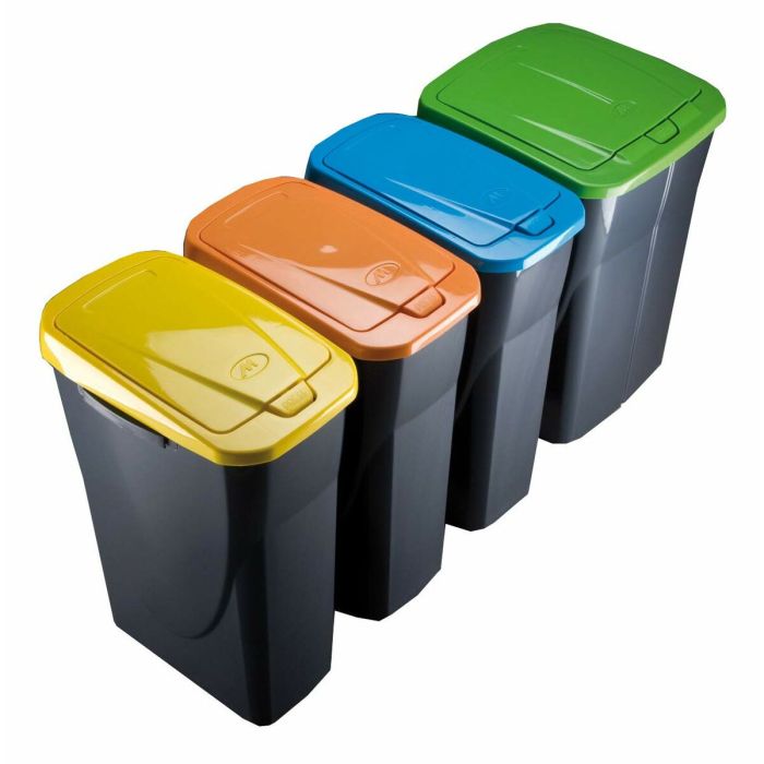 Poubelle recyclage Mondex Ecobin Jaune Avec couvercle 1