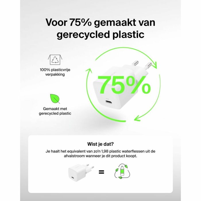 Chargeur mural Belkin WCA012KQ1MWH-B6 Blanc 25 W 1