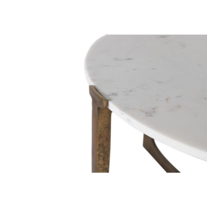 Table basse design avec plateau en marbre blanc et base métallique dorée - 1,5cm d'épaisseur - GINER Y COLOMER 2