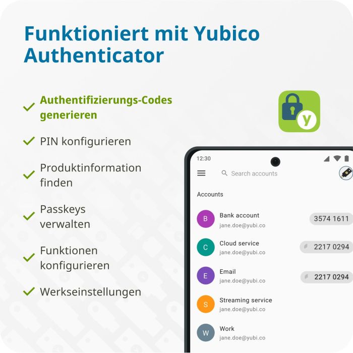 YubiKey 5 NFC - Systemsicherheitsschlüssel 2