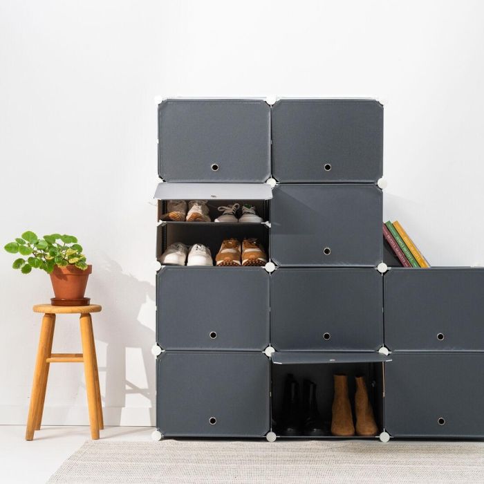 Rangement Modulaire Portable pour Chaussures InnovaGoods Gris 16 Rangement Modulaire Portable pour Chaussures InnovaGoods Gris 16