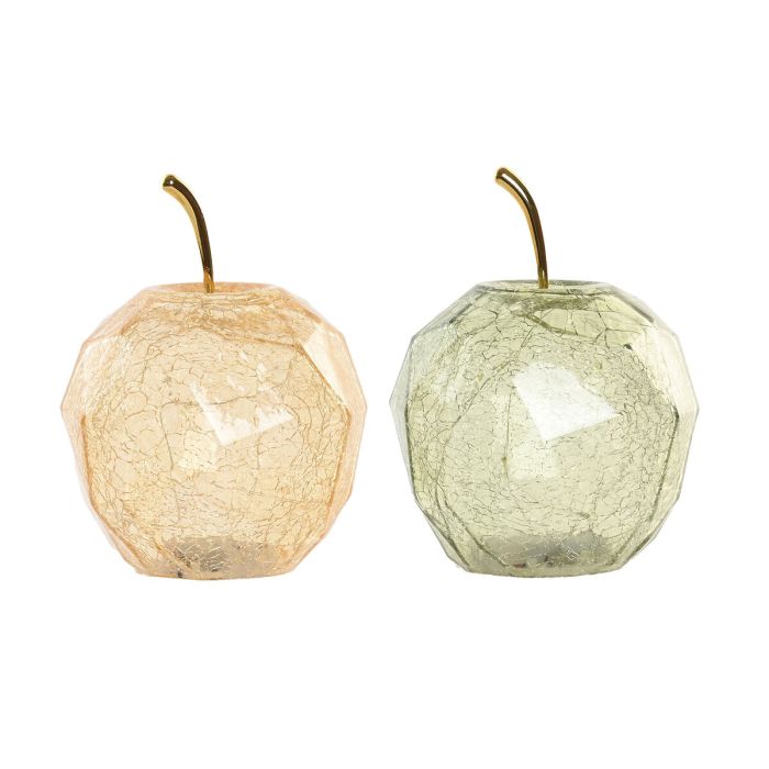 Décoration lumineuse Home ESPRIT Verre Shabby Chic 12 x 12 x 17 cm (2 Unités)