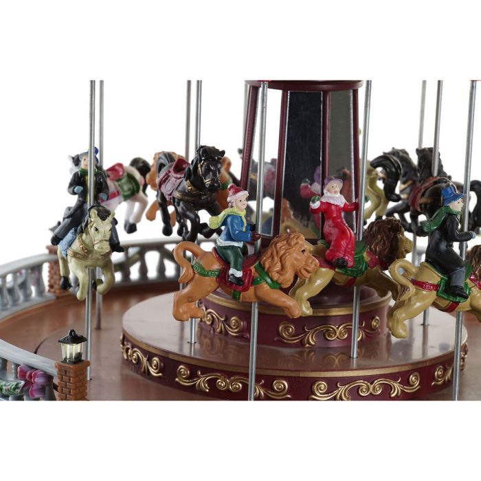 Décorations de Noël DKD Home Decor Lumière LED Mouvement Musical Multicouleur PVC Résine 30 x 30 x 30 cm