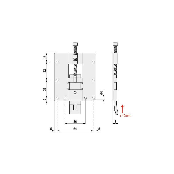 Colgador Panel Pannello Inferior Zincado 50Kg Con Muelle. Patentado. Camar 1