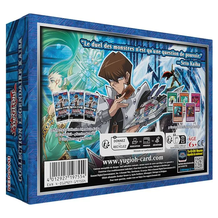 Konami Yu-Gi-Oh! - Coffret Collection Légendaire de Kaiba, 100 cartes brillantes, 5 cartes exclusives et plateau de jeu pliable - Édition française