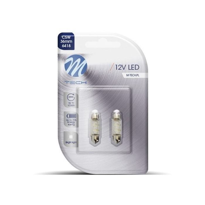 M-Tech Bombilles Led Smd Blanc Plafon 36 mm 12 V C5 W MTECLB043W 0 M-Tech Bombilles Led Smd Blanc Plafon 36 mm 12 V C5 W MTECLB043W 0