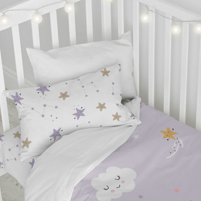 Parure de couette HappyFriday Moshi Moshi Moons Multicouleur Lit de bébé 2 Pièces 2