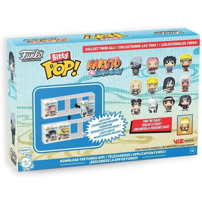 Funko Bitty POP! Naruto Shippuden Team 2 - Pack de 4 figurines en vinyle (Tsunade, Minato, Orochimaru, Jiraiya) avec socle et boitier acrylique Funko Bitty POP! Naruto Shippuden Team 2 - Pack de 4 figurines en vinyle (Tsunade, Minato, Orochimaru, Jiraiya) avec socle et boitier acrylique