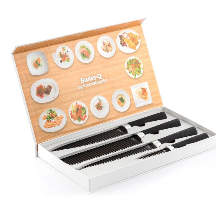 Ensemble de Couteaux Black Shark Swiss·Q Namiutsu InnovaGoods 4 Pièces