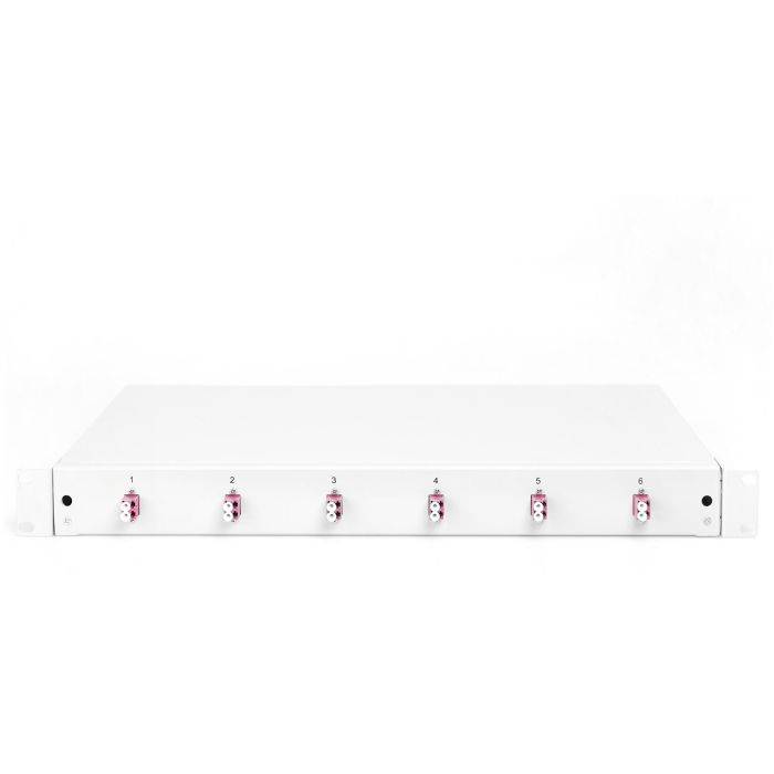 DIGITUS LWL Spleißbox 1HE bestückt 6x LC DX OM4 grau 2