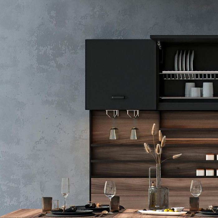 Emuca Porte-verres pour meubles Supra 1 rangée, longueur 340mm, Acier, Chromé 3