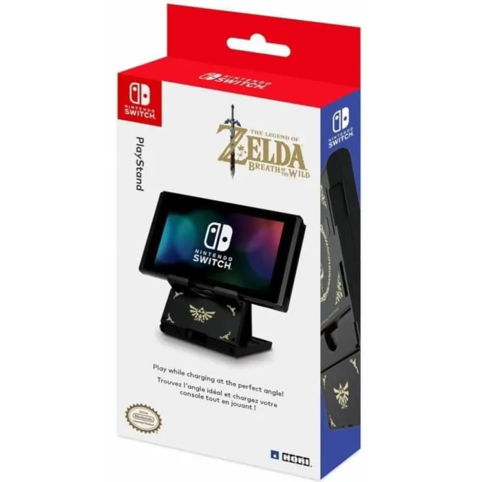 Hori Support de Jeux Officiel Nintendo The Legend of Zelda pour Nintendo Switch - Charge USB-C, Pied Pliable avec Base Antidérapante 2