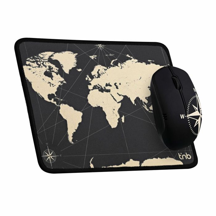 Souris et Tapis de Souris Gaming T'NB TNB TRAVEL Noir Mappemonde