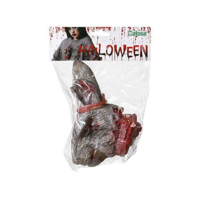 Collier Terrifiant avec Tête de Lapin Ensanglantée 47 cm - Accessoire de Déguisement Horreur, Zombie