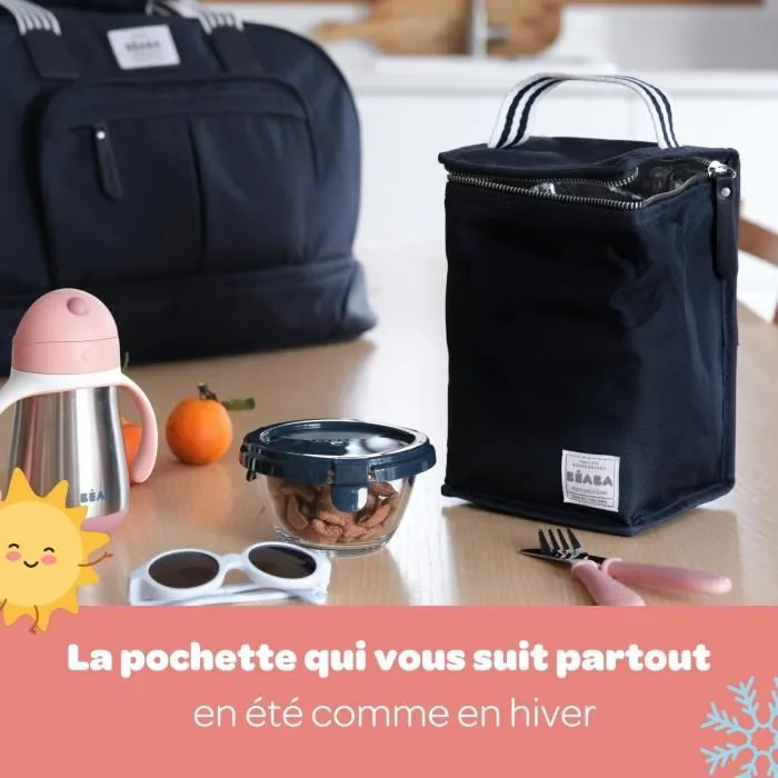 BEABA Portamerienda Isotherme Bleu Marine / Rayures 4