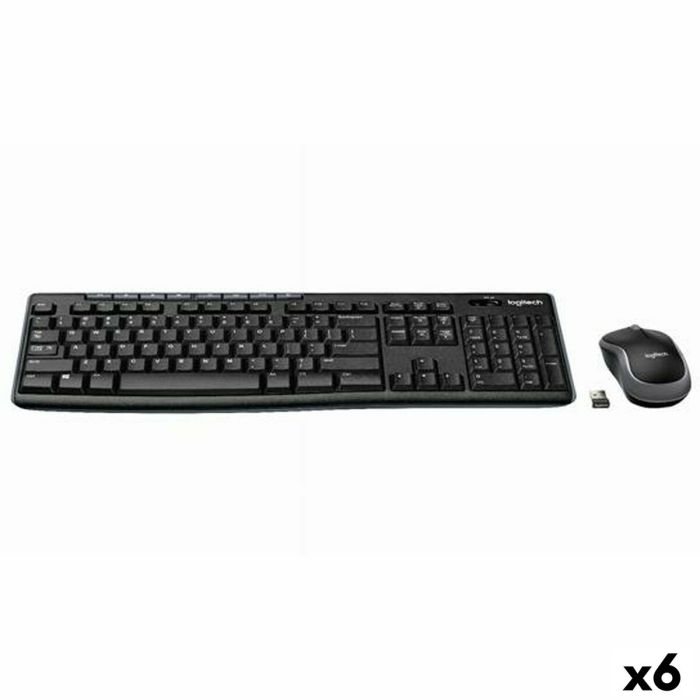 Clavier et souris sans fil Logitech DESKTOP MK270 Noir Espagnol Qwerty (6 Unités)