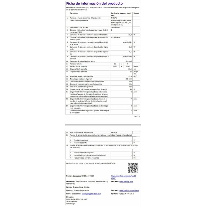 Monitor Gaming Philips 27E1N1200A/00 27" Full HD 19 Monitor Gaming Philips 27E1N1200A/00 27" Full HD 19