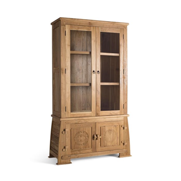 GINER Y COLOMER - Buffet Vitrine en Bois de Teca avec 4 Portes (2 Vitrées, 2 Bois) et Détails Artisanaux, Design Élégant pour Salon - Dimensions 186 x 109 x 42 cm 1 GINER Y COLOMER - Buffet Vitrine en Bois de Teca avec 4 Portes (2 Vitrées, 2 Bois) et Détails Artisanaux, Design Élégant pour Salon - Dimensions 186 x 109 x 42 cm 1