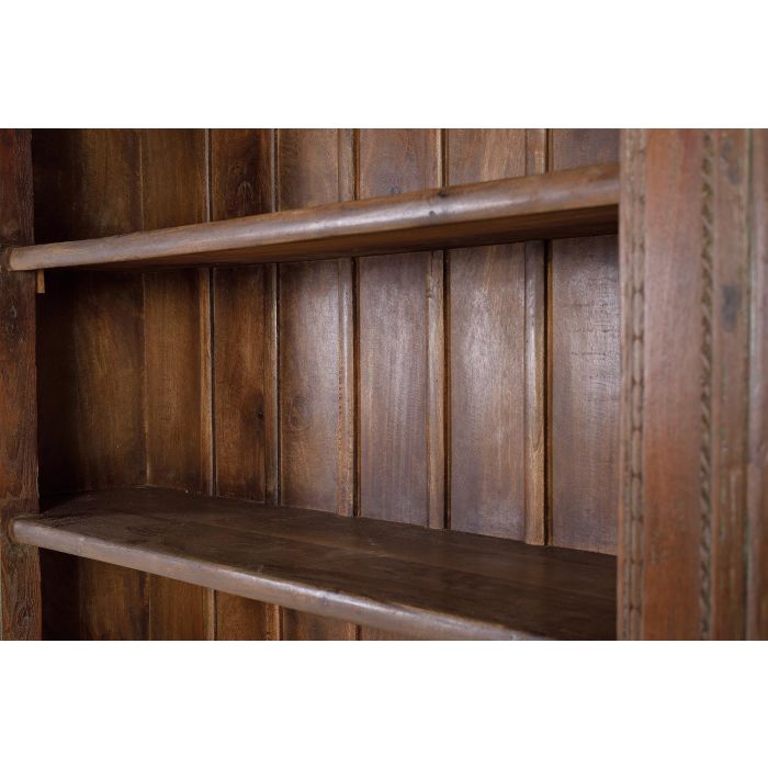 GINER Y COLOMER Bibliothèque en bois de manguier et bois récupéré, 4 étagères, design unique, marron, 222x142x56 cm 2 GINER Y COLOMER Bibliothèque en bois de manguier et bois récupéré, 4 étagères, design unique, marron, 222x142x56 cm 2
