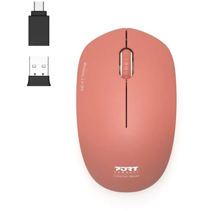 PORT Designs - 900542 - Souris sans fil Collection II, technologie Wireless 2.4 GHz, silencieuse, design compact, couleur Terracotta PORT Designs - 900542 - Souris sans fil Collection II, technologie Wireless 2.4 GHz, silencieuse, design compact, couleur Terracotta