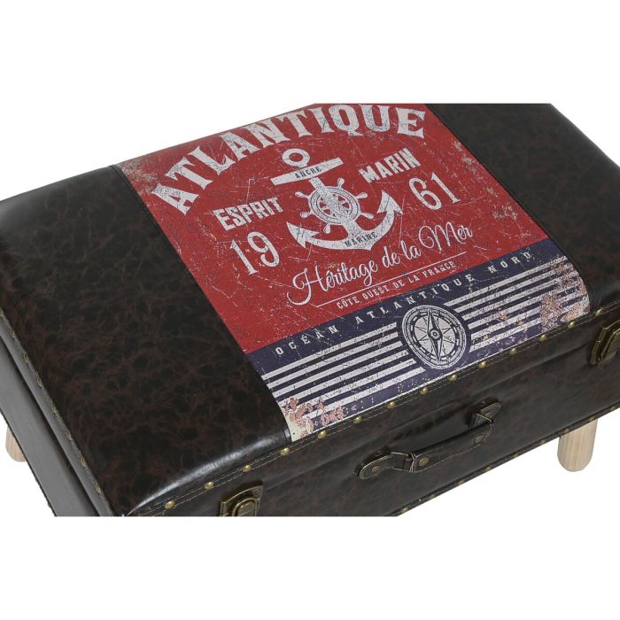 Lot de paniers Home ESPRIT Marron Multicouleur Polyuréthane Bois Vintage 70 x 40 x 45 cm (3 Unités) 5