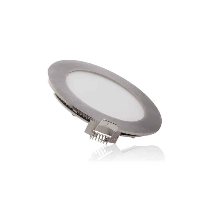 Plaque LED 9W 900Lm Blanc Froid Nickel Satiné 230V AC [HO-PLCIR9WHPNS-9W-CW] 0