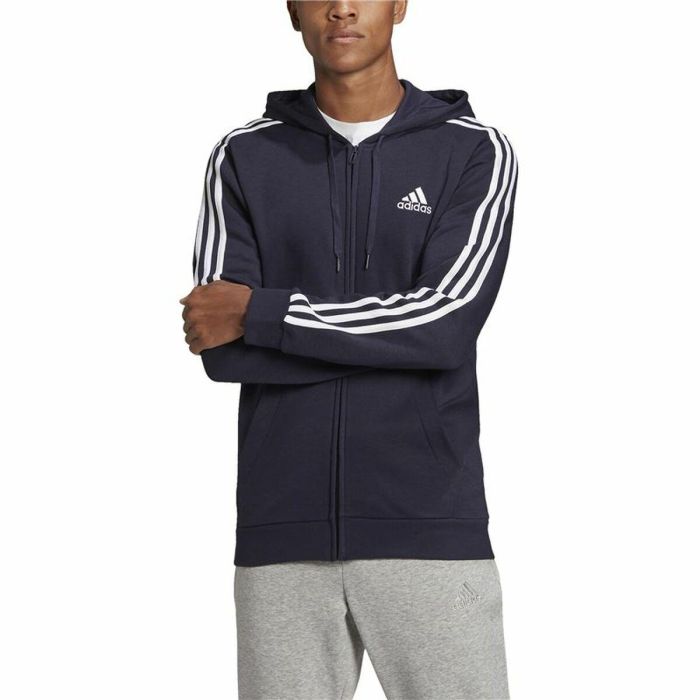 Sweat à capuche homme Adidas 3 Stripes Bleu foncé 3 Sweat à capuche homme Adidas 3 Stripes Bleu foncé 3