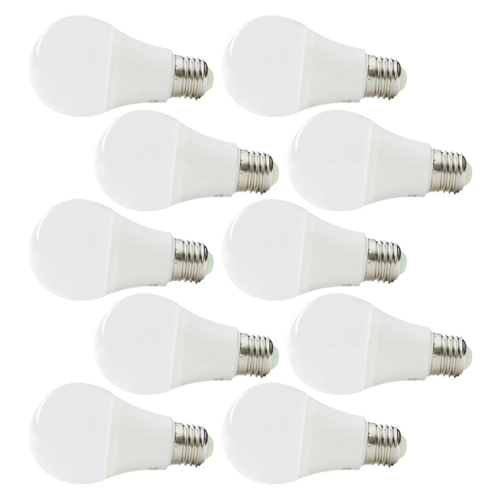 [GR-ED-B3-E27-9W-WW-PK10-AP] Lot de 10 Lampes LED Sphériques E27 9W 810Lm Aluminium/PC 2