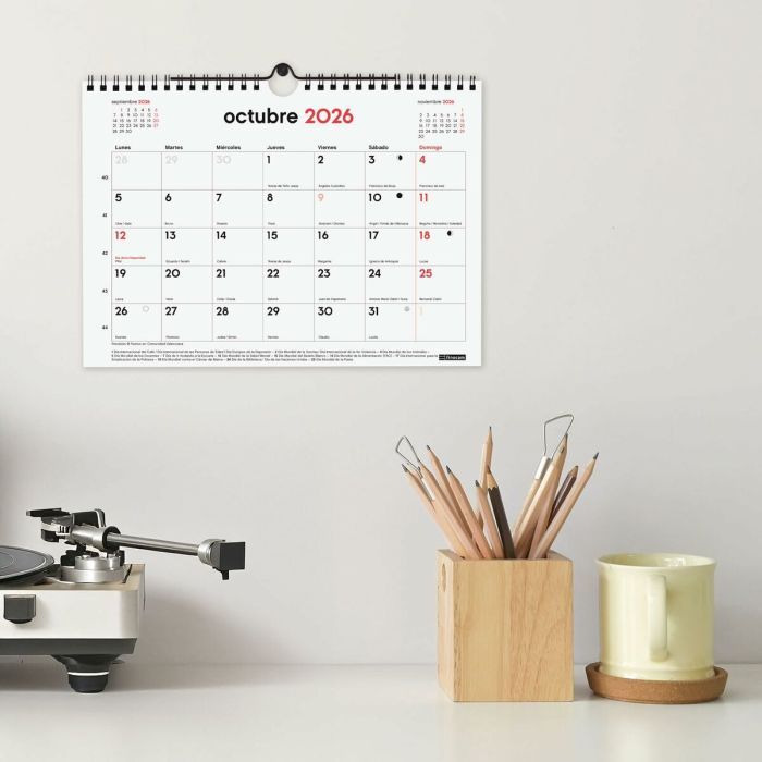 calendrier mural Finocam Papier 2025-2026 21 x 15 cm 3