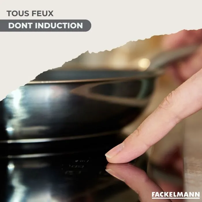 Fackelmann Batería de cocina Ginebra Acero inoxidable 2 sartenes 20 y 24, 3 cacerolas y 6 utensilios 4