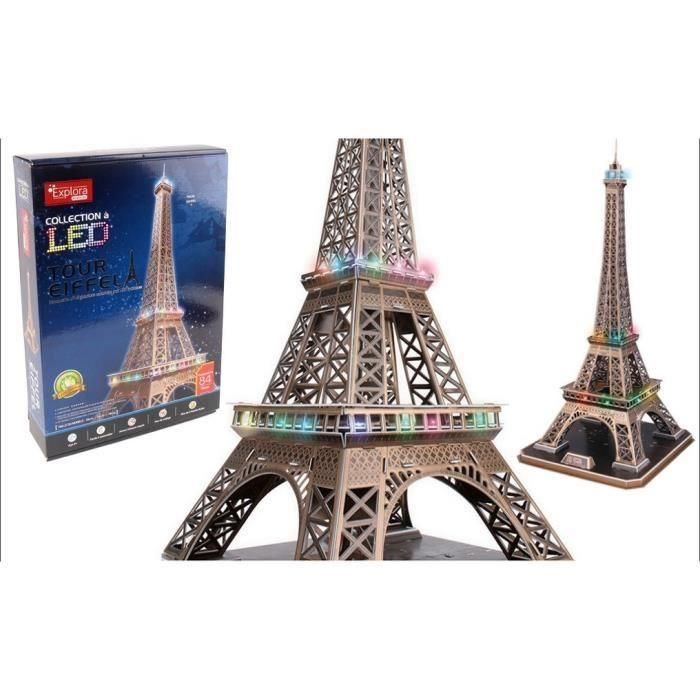 Maquette 3D - EXPLORA - Tour Eiffel - Lumineuse LED - 84 pieces - a monter soi-meme 0 Maquette 3D - EXPLORA - Tour Eiffel - Lumineuse LED - 84 pieces - a monter soi-meme 0