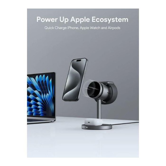 Aukey MagFusion Pro 3-in-1 MagSafe Wireless Charging Stand 3