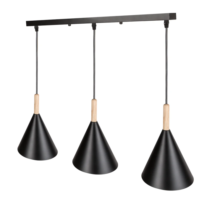 Lampe Suspendue Madeleine Métal et Bois [SKD-P130-3-W] 6