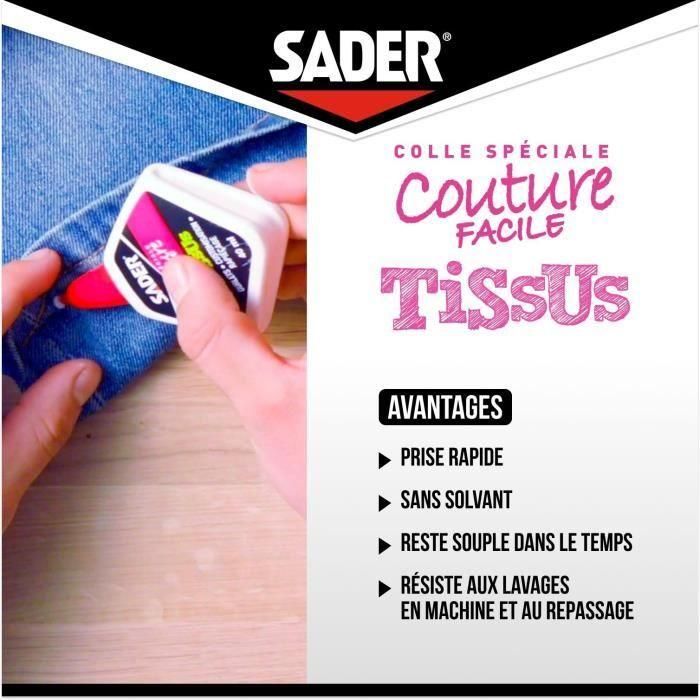 Colle textile - SADER - Tissus et textiles - Ourlets et customisation - Résiste aux lavages - Transparent - Flacon 40 ml 4