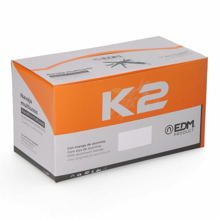 Couteau suisse EDM 08557 K2 Argenté Mousqueton 2