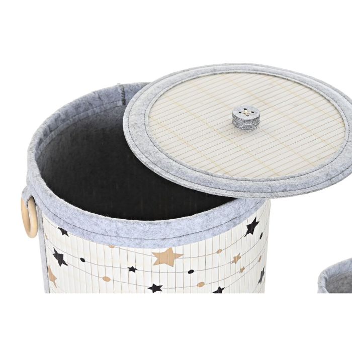 Panier Multi-usages DKD Home Decor Bambou Etoiles 36 x 36 x 50 cm 3