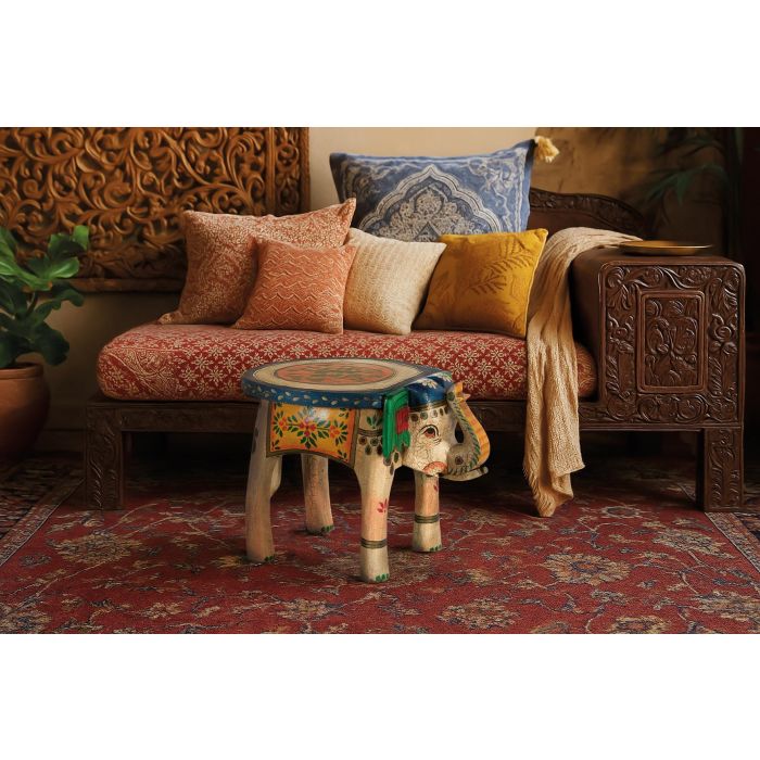 Giner y Colomer SCOPE Tabouret en Bois de Manguier Peint à la Main Multicolore, Finition Artisanale, 48 cm de Haut, 35x35 cm 3