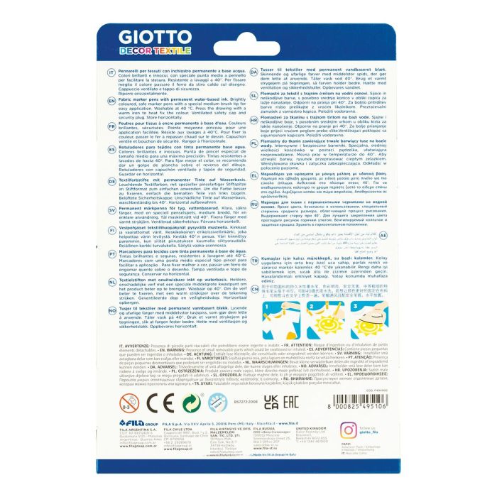 Ensemble de Marqueurs Giotto F49490000 Multicouleur (12 Pièces) 1