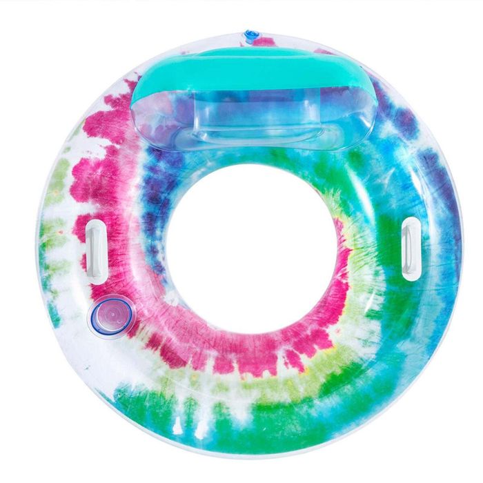 Bestway Roud Gonflable avec Poignées et Dossier Tie Dye D118 cm Plage et Piscine 43637 0